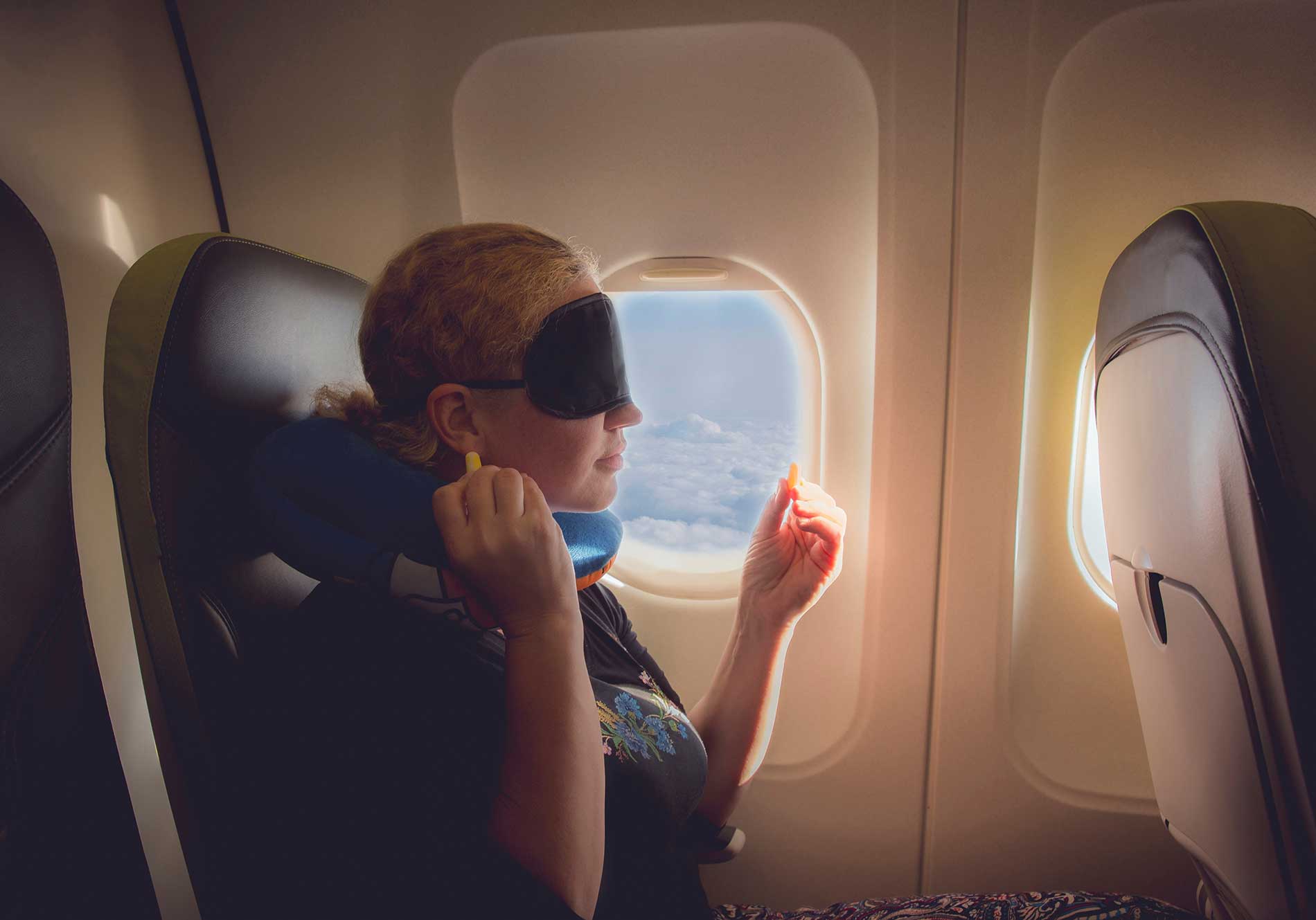 Staying comfortable on an airplane during a long-haul flight