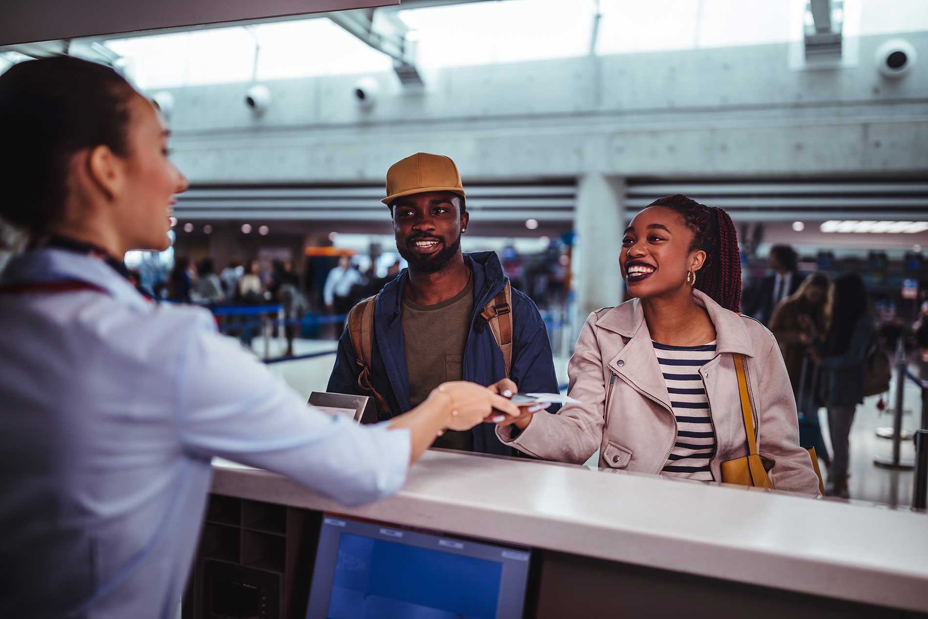 Airline customer service staff