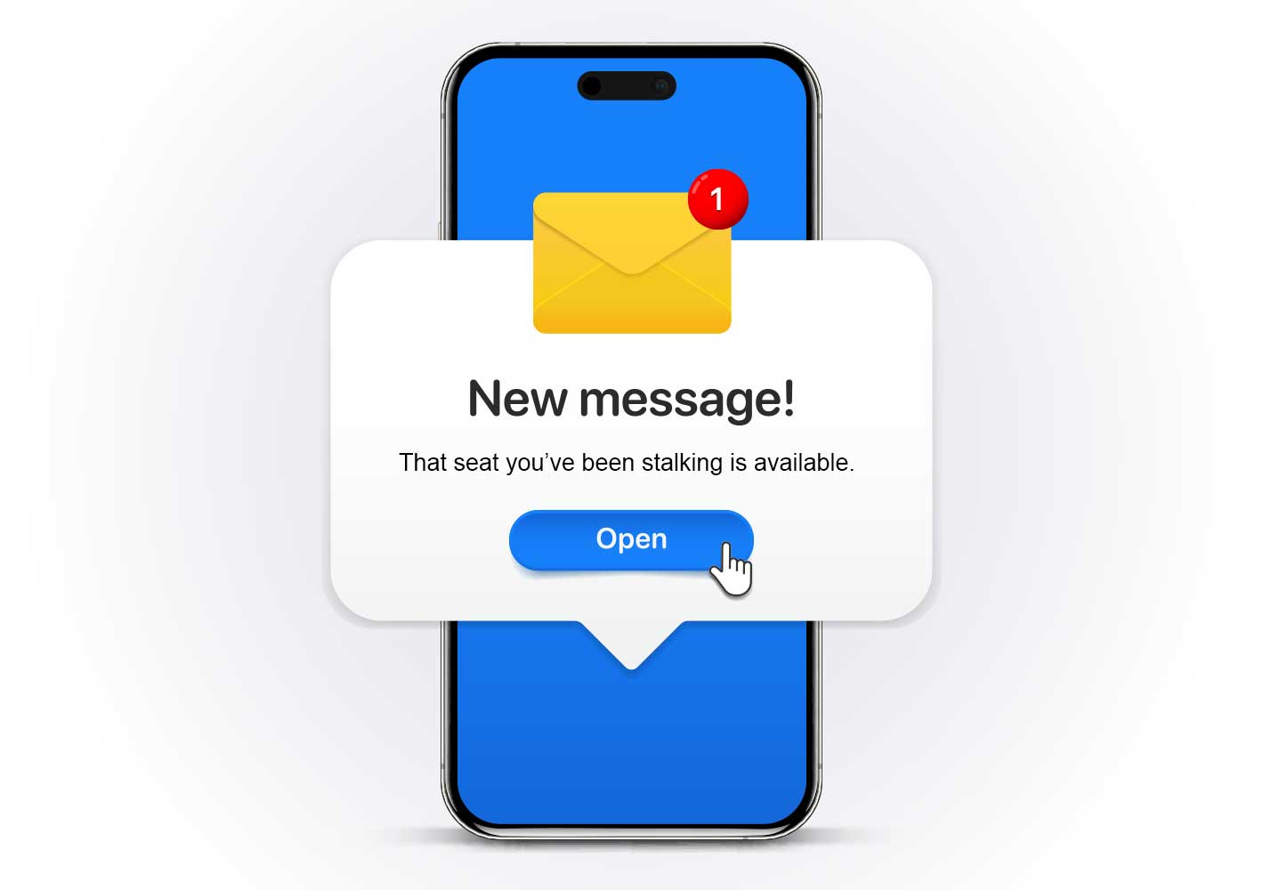 Airline seat notifications on a phone