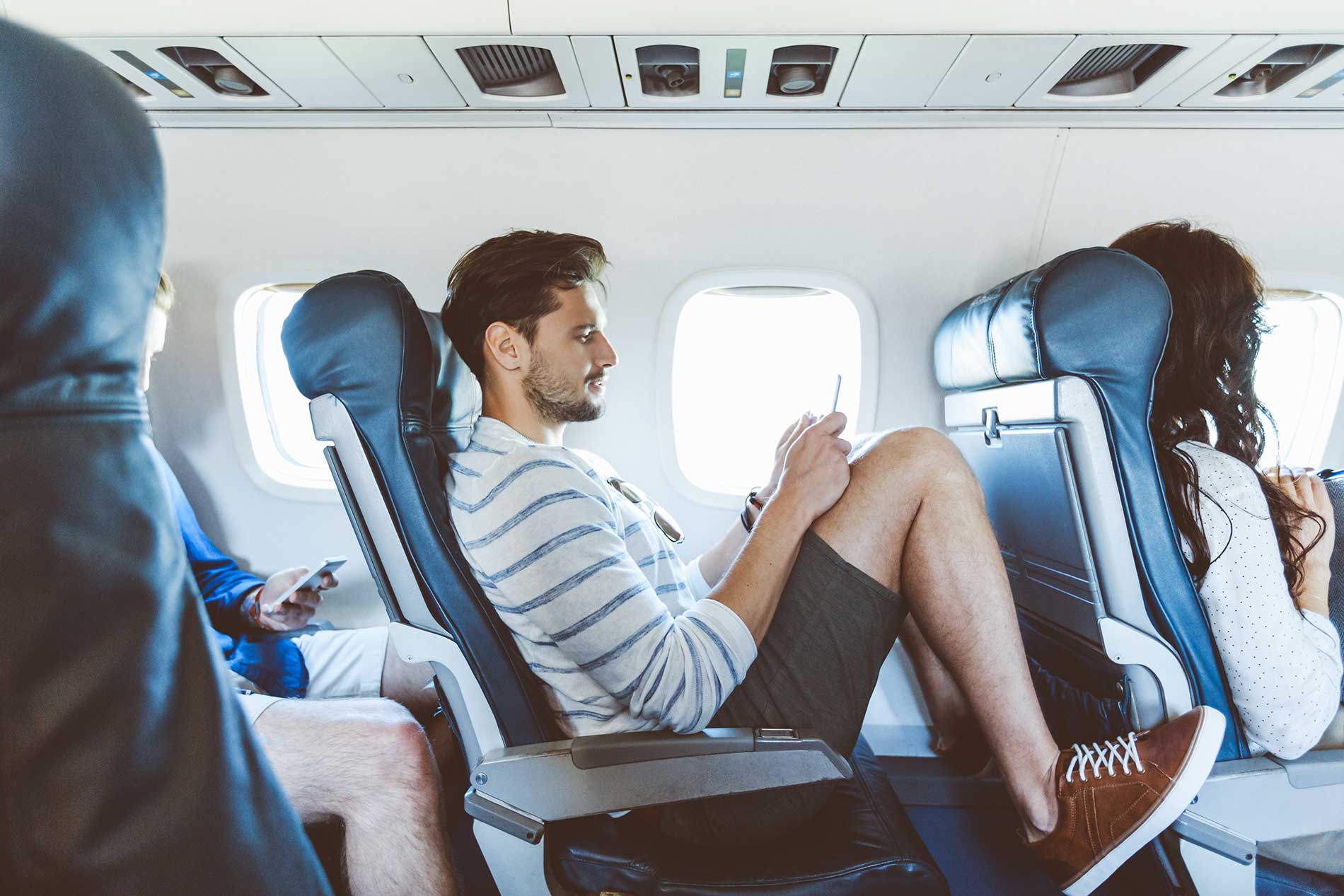 Legroom in an airplane seat